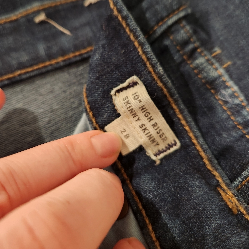 Madewell 10" High Riser Skinny Skinny - Raw Hem Edition - Size 28 - Picture 4 of 5